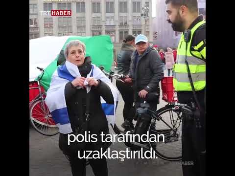 Hollanda'da Filistin gösterisinde İsrail taraftarından provokasyon