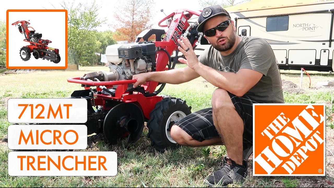 Home Depot Trencher Rental DIY Barreto 712MTH Micro Trencher Guide