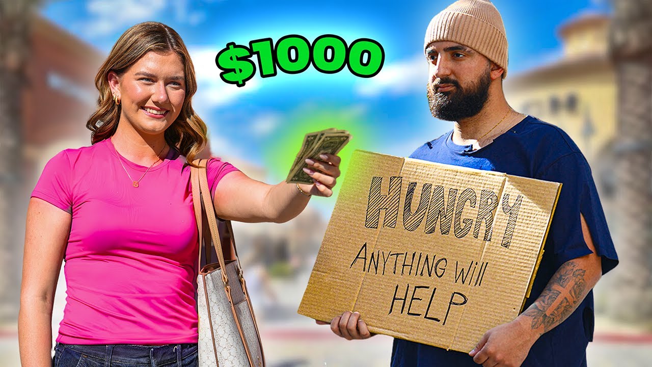 Homeless Gives $1,000 to People Who Give Back! * Emotional Ending *