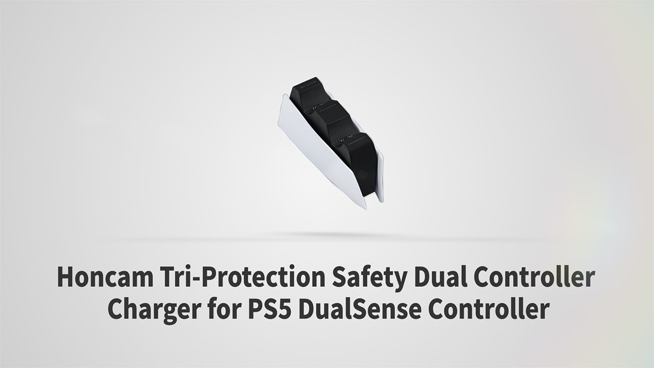 Honcam PS5 DualSense Charging Station and Docks Tri-Protection Dual Charger