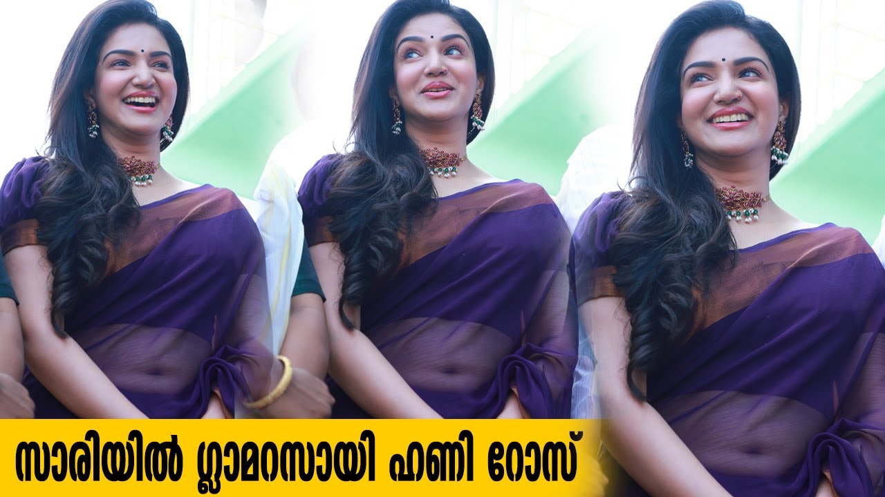 Honey Rose Glamorous Look In Saree