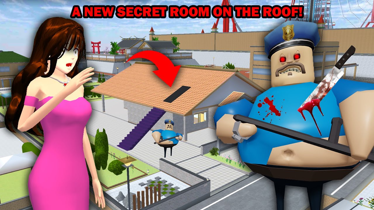 HORROR SECRET!! BARRY'S PRISON RUN HORROR SECRET ROOM ON THE ROOF || SAKURA SCHOOL SIMULATOR
