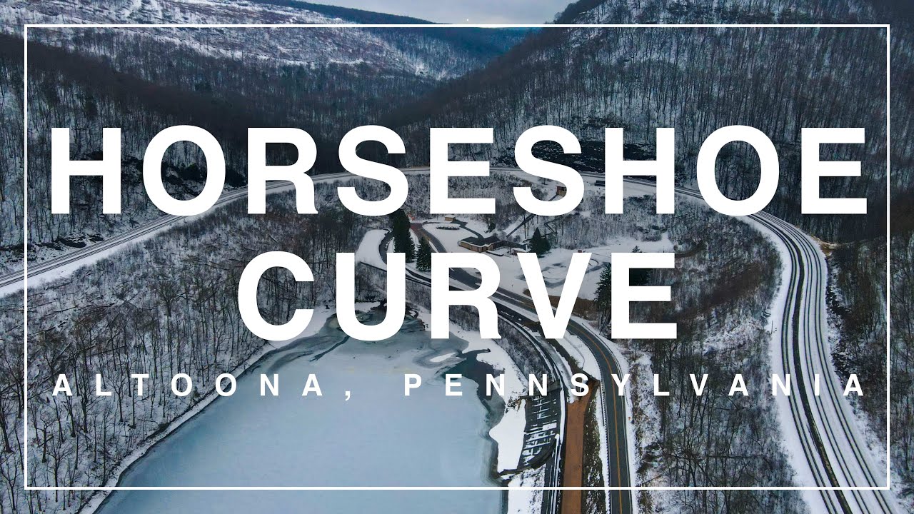 Horseshoe Curve Altoona, Pennsylvania | Winter Aerial Tour