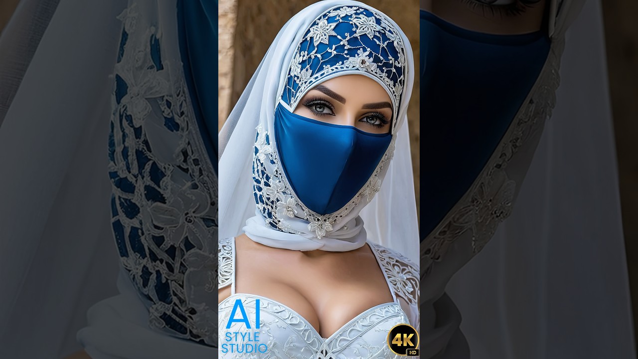 Hot Arab AI Hijab Girl in a White Dress with Stunning Curves
