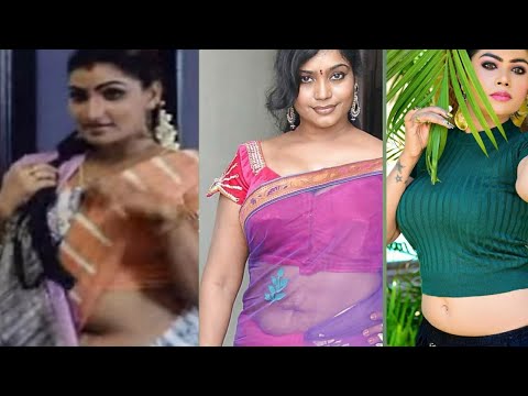 Hot aunty busty Navel show