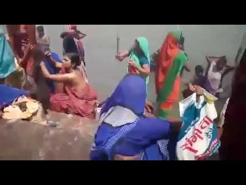 Hot aunty open bath outdoor | Changing dress | nipple slip