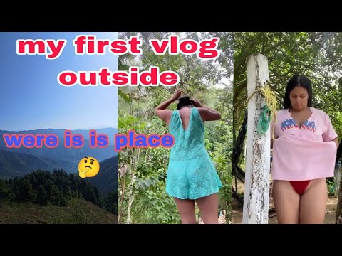 Hot girl outdoor bathing and dress change.