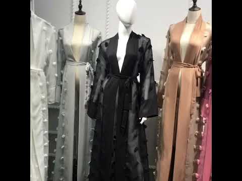 Hot sale Moroccan 3D flower dress abaya fashion dubai abayas muslim women clothes