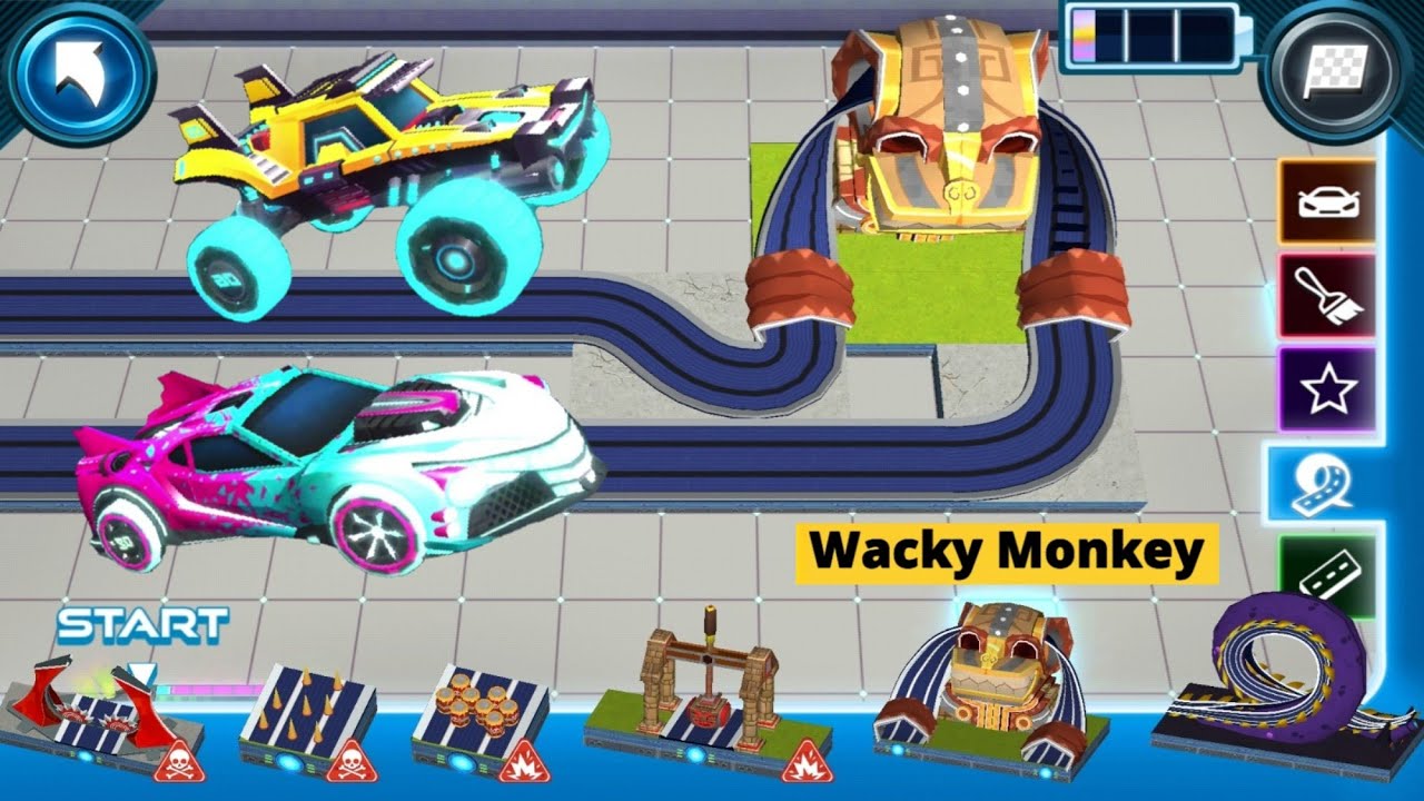 Hot Wheels Unlimited Racecraft - Stream VS Junko Race in The Wacky Monkey Track