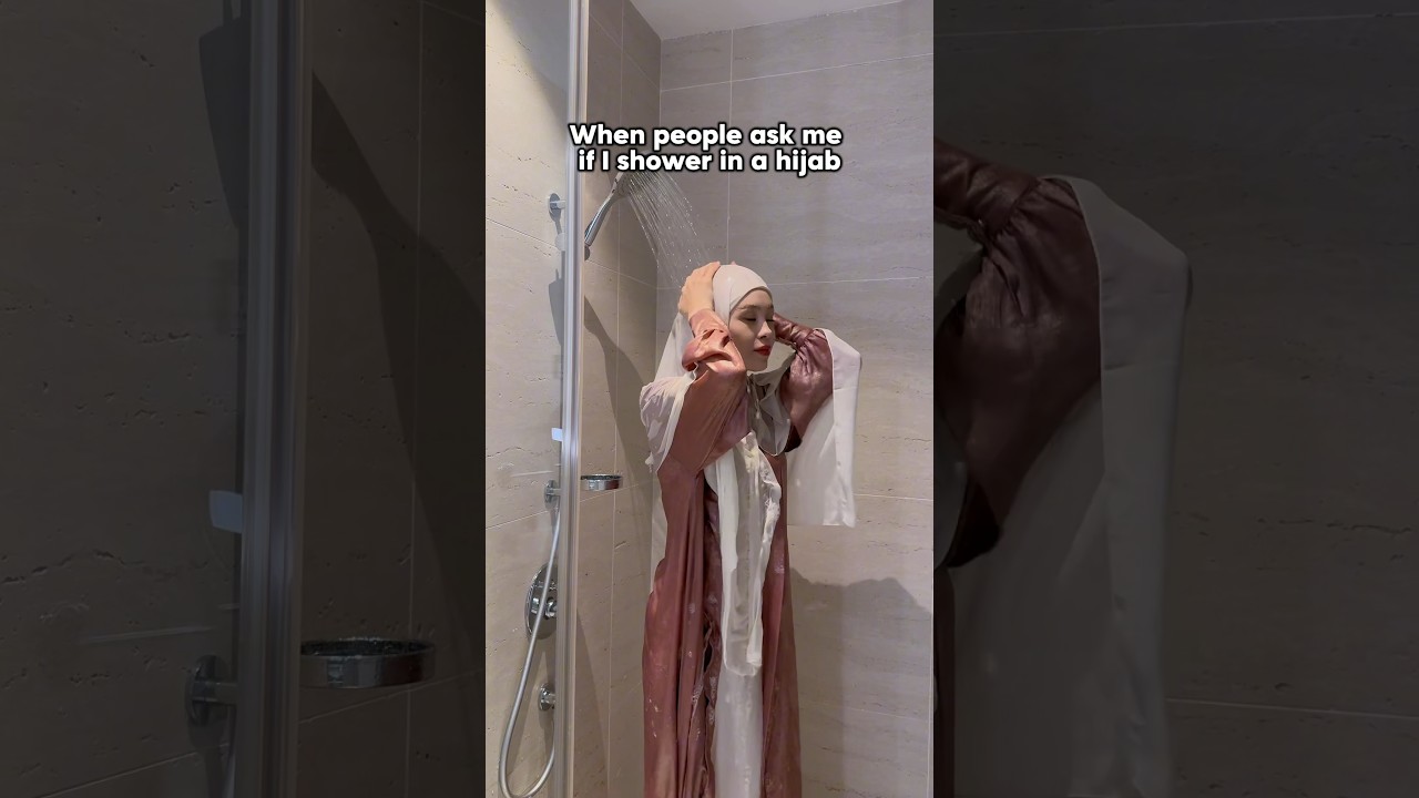 how a girl in a hijab takes a shower. *according to some people* 😂 #hijab #hijbigirl #muslimgirl