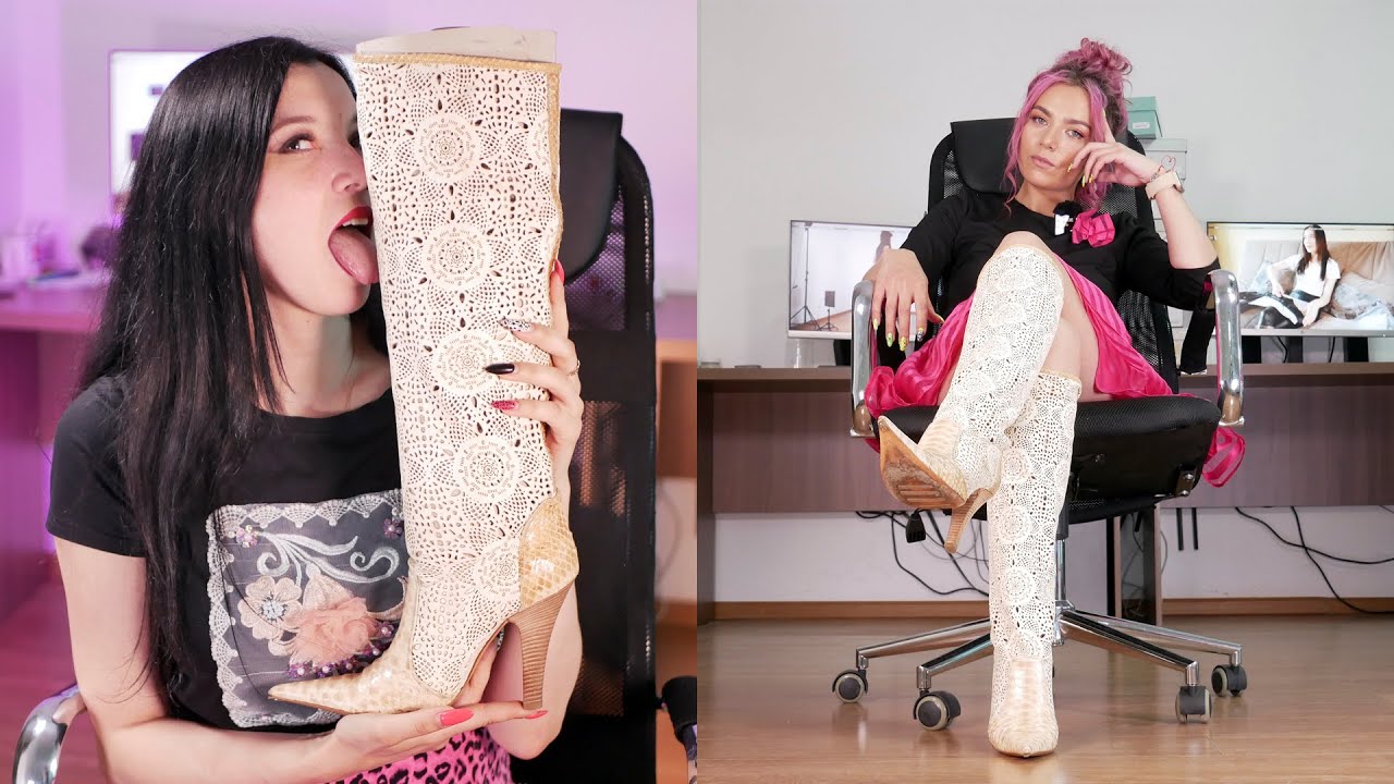 How Kristina creates a striking look with GIANMARCO LORENZI pointed toe high heels boots