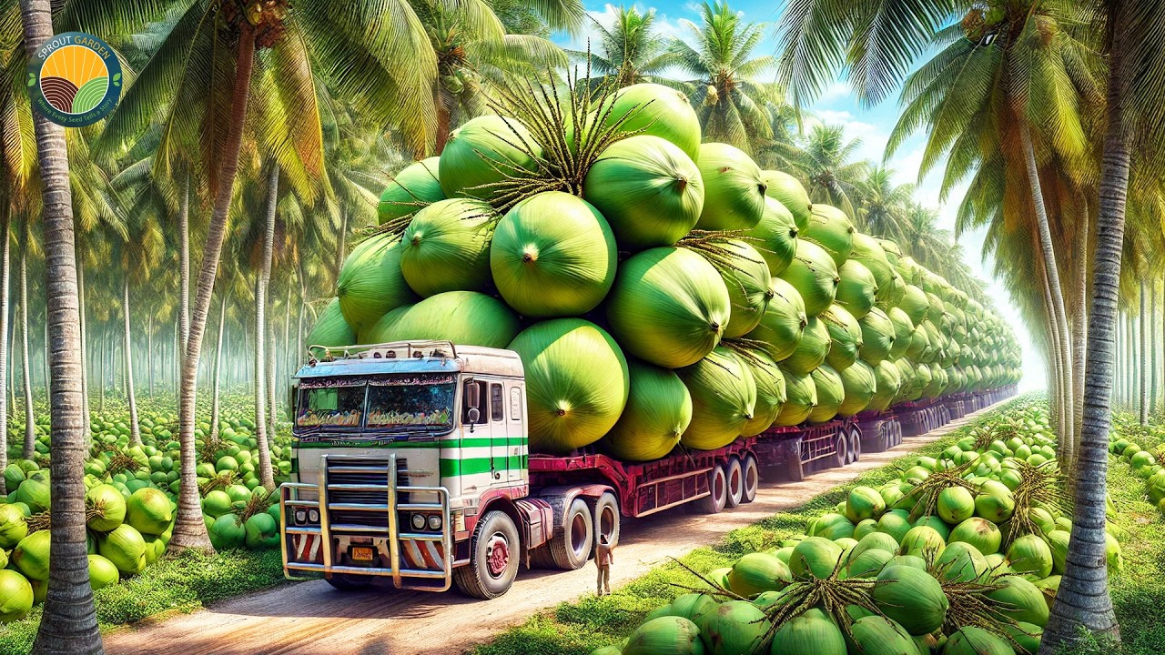 How Thai Farmers Harvest Millions of Tons of Coconut! Thailand Street Food | Farming Documentary