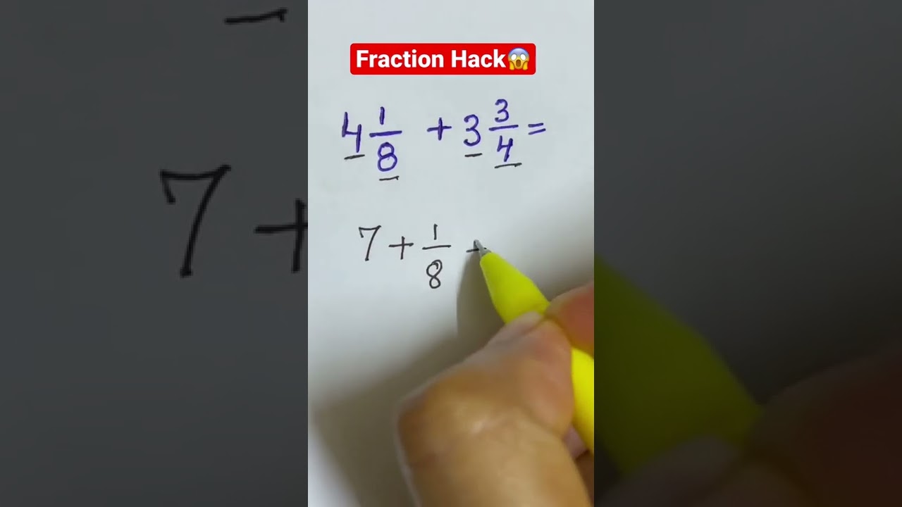 How to add mixed numbers easily! Fraction Hack #math #youtube #shorts #mathtrick #learning #tutor