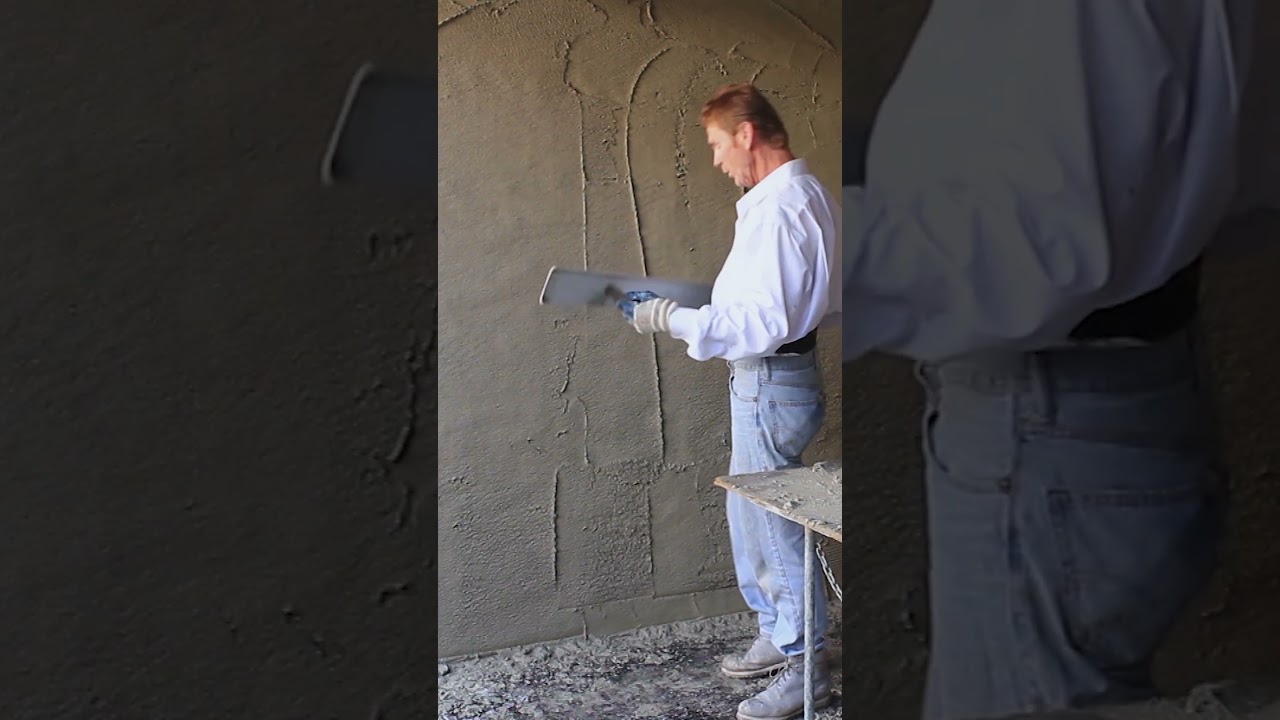 How to apply stucco #shorts #shortsfeed #learning #stucco #educational #howto #diy #homeimprovement