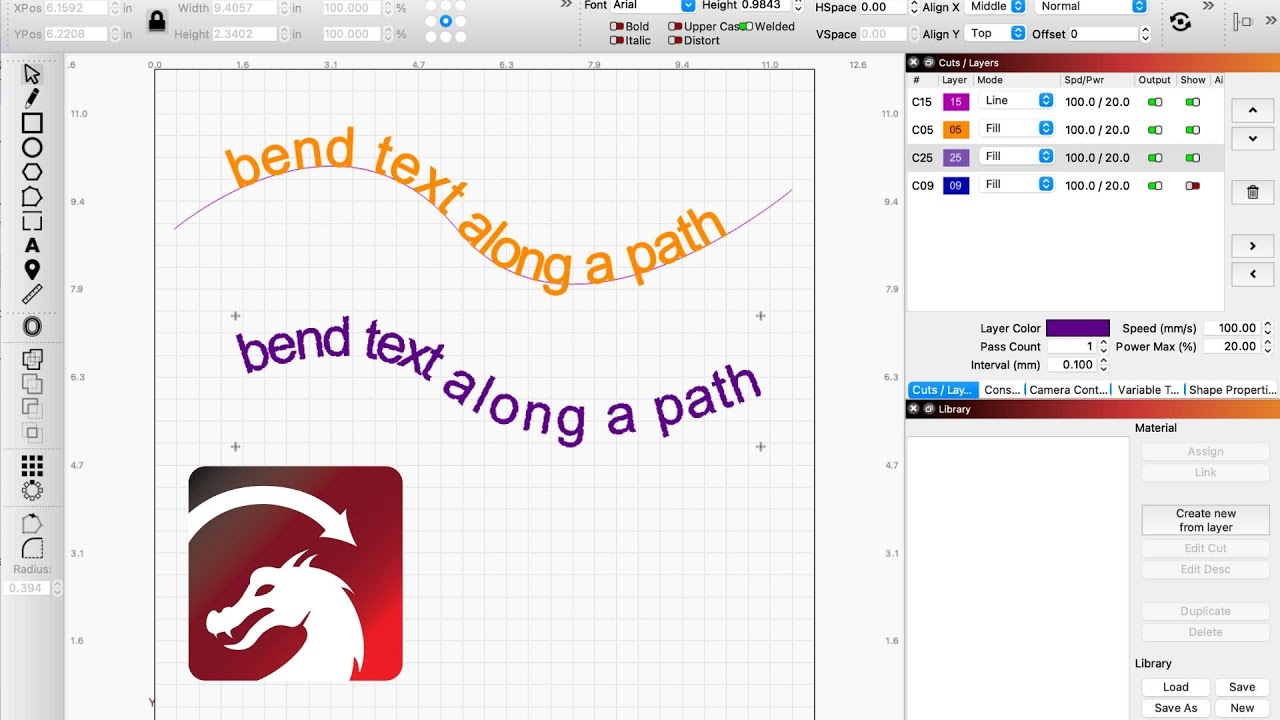 How to Bend Text Along a Path in Lightburn