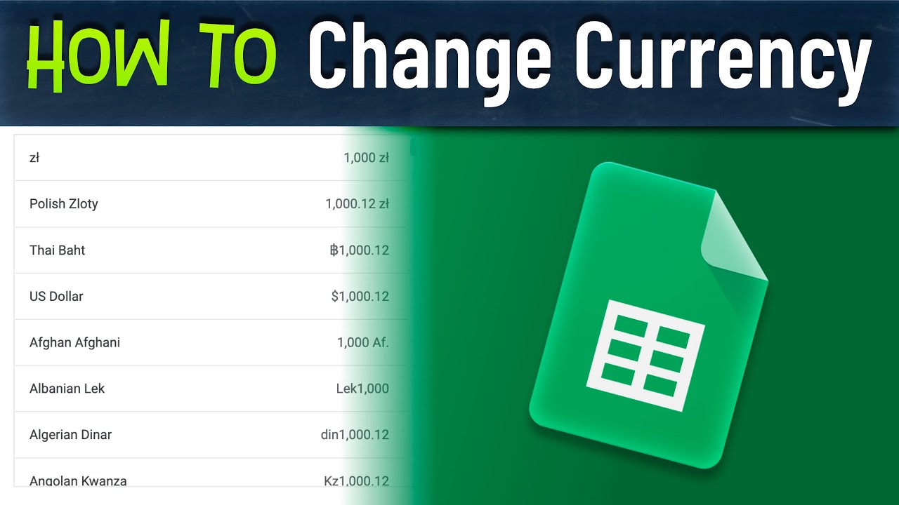 How to Change Currency in Google Sheets (USD, EUR, GBP & More)
