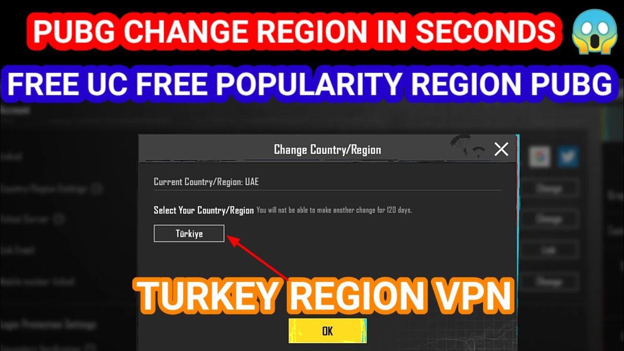 How to change region | How to get turkey region in pubg | Turkey region best VPN 🔥