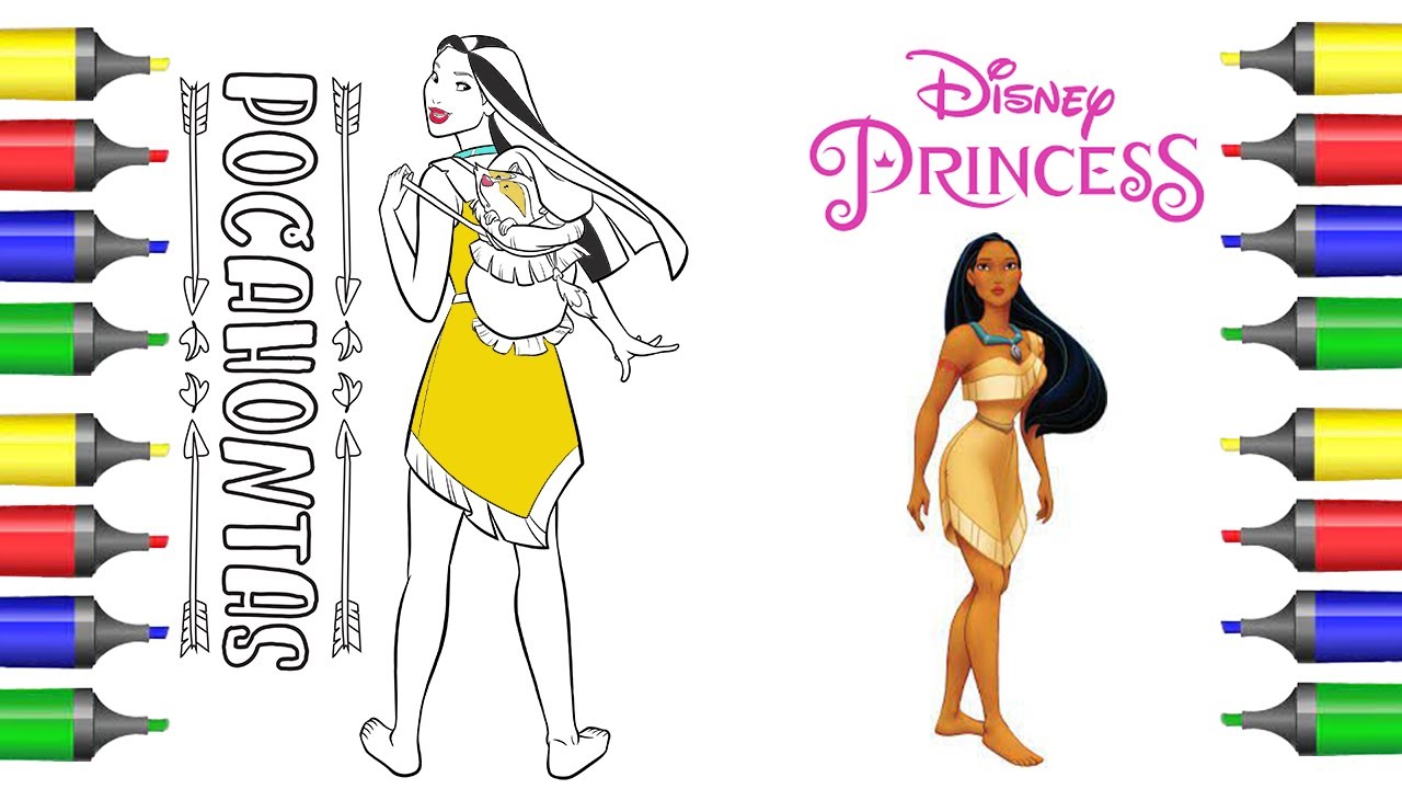 How to Color and Draw a Disney Princess Pocahontas