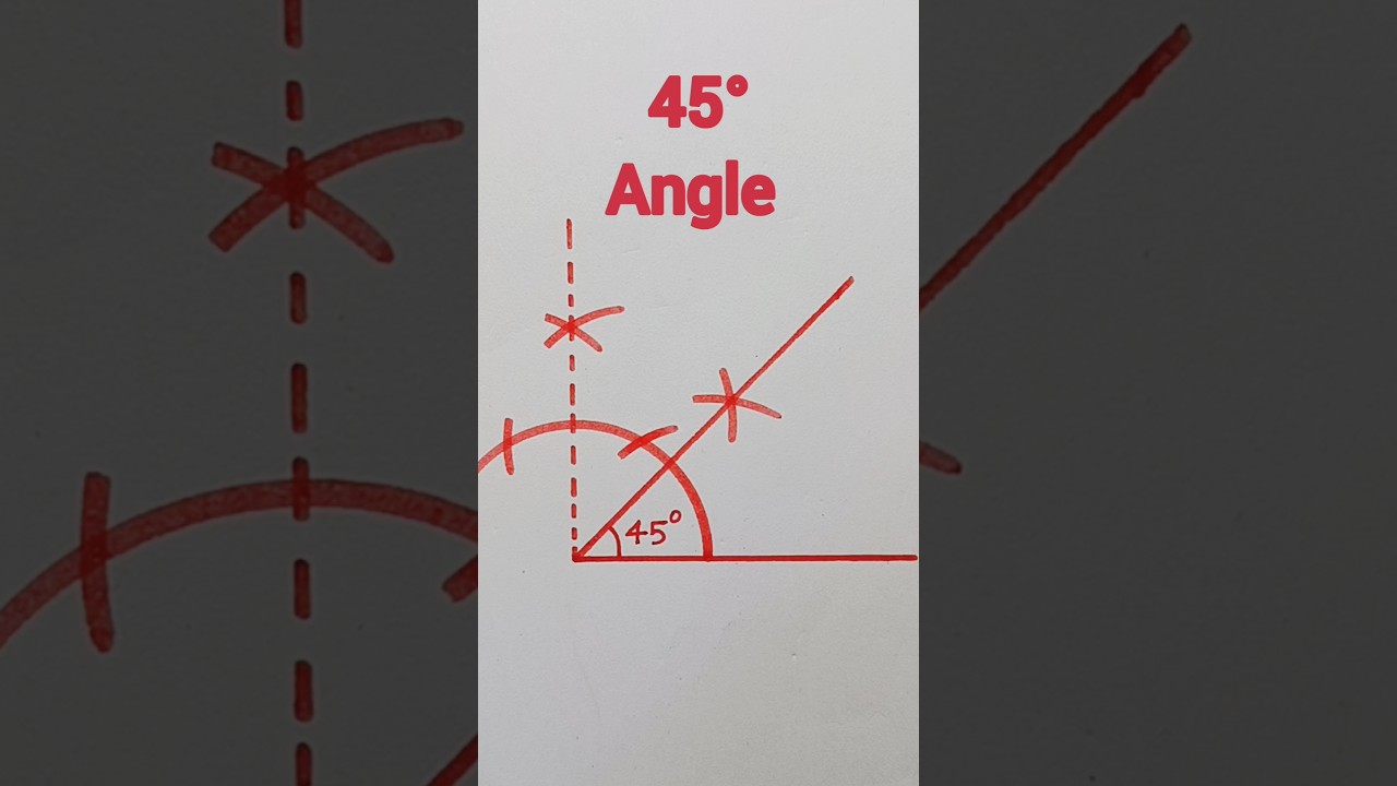 How To Construct 45 Degree Angle with Compass #trendingshorts  #shorts #ytshorts #short