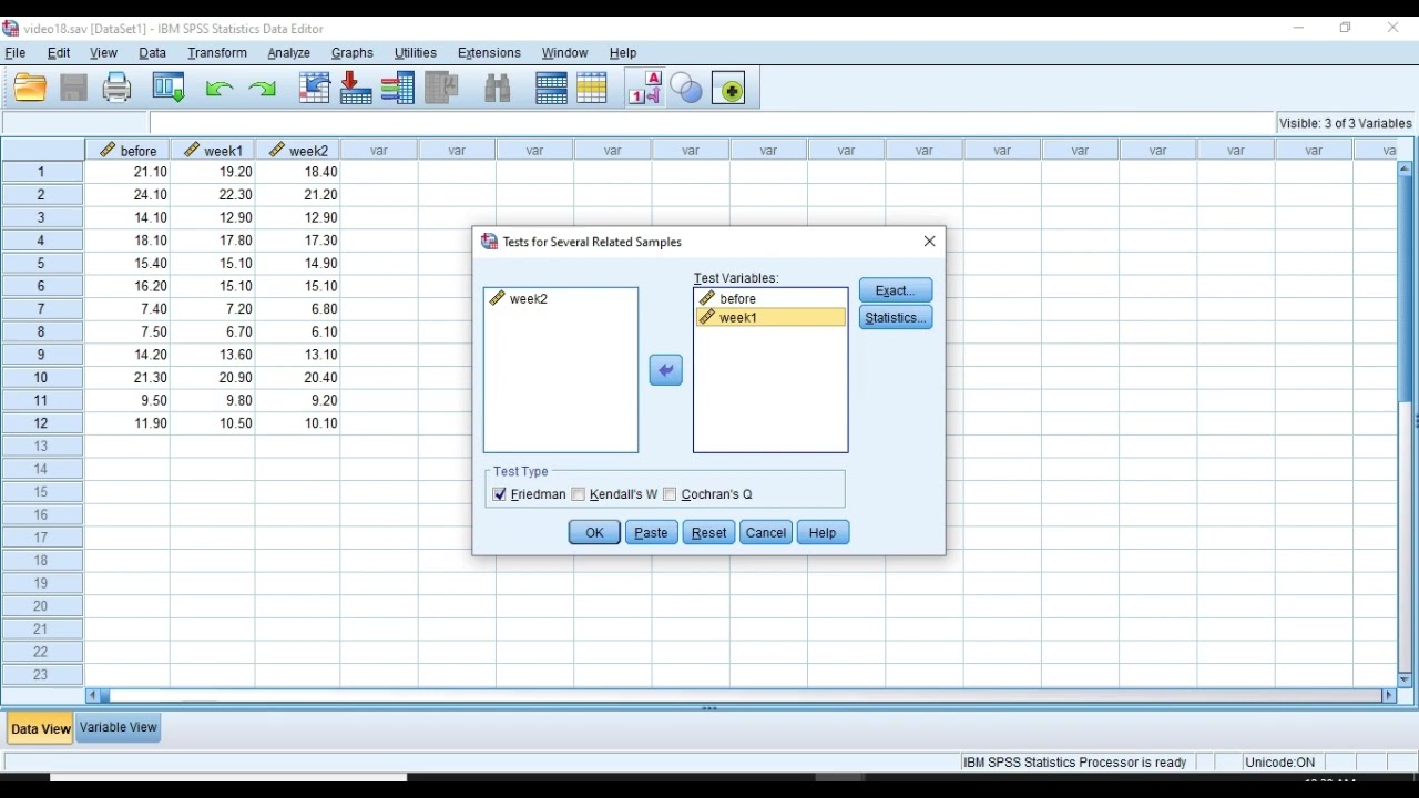 how to do Friedman test in spss-  and post hoc test #dataanalysis #statistics #datascience