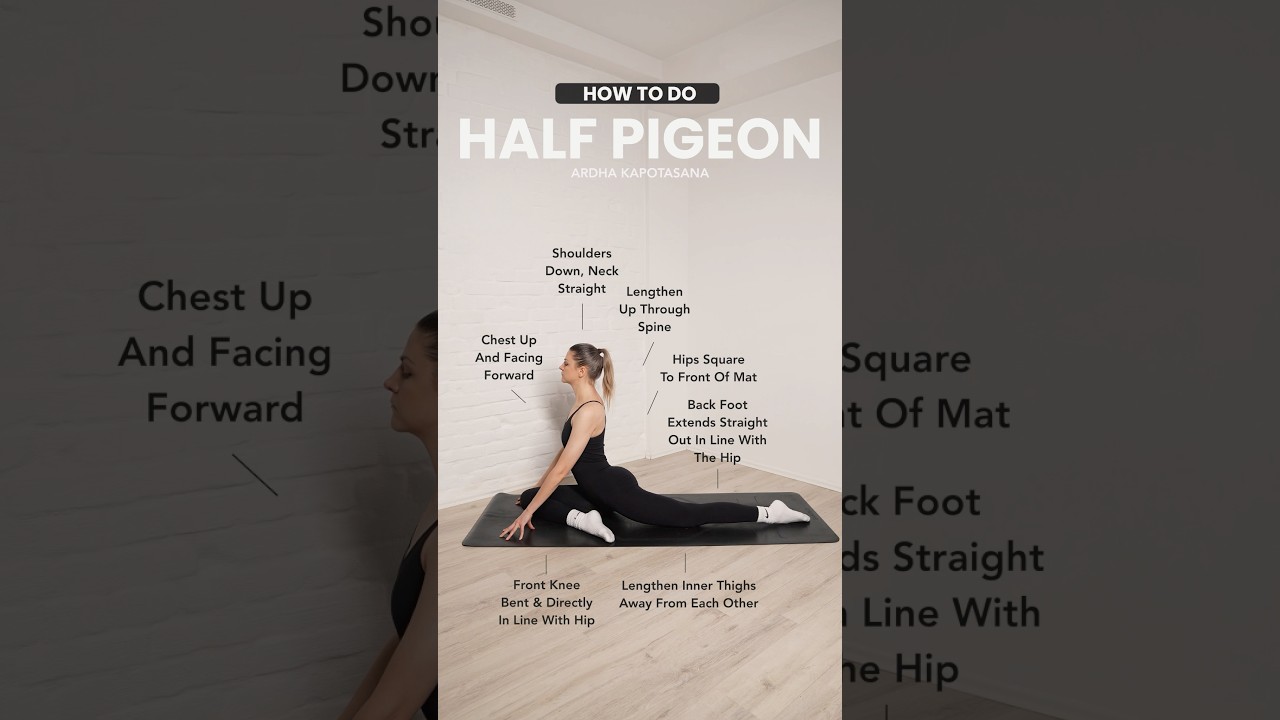 How to do: HALF PIGEON (ARDHA KAPOTASANA) #yoga #halfpigeon #yogaforbeginners #yogaflow #stretching