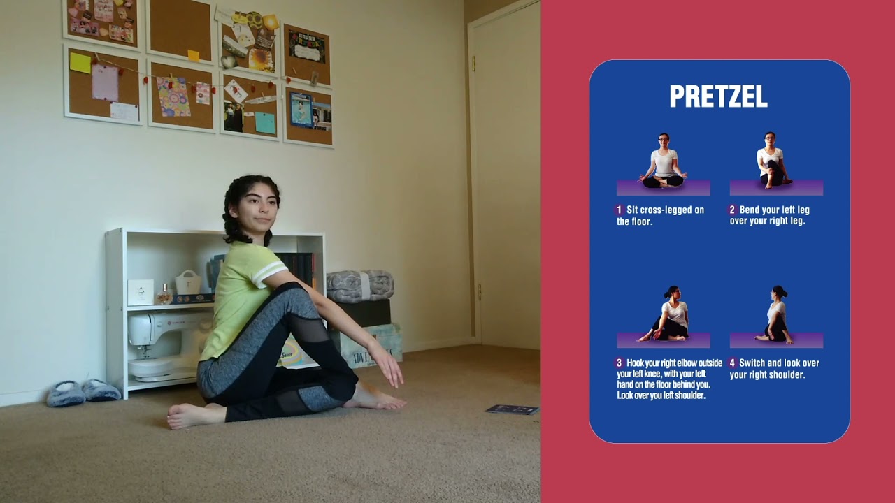 How to do Pretzel Pose | Yoga Bingo | Yoga Instructions for Kids | Healthy Spine | Lan Lan Yoga