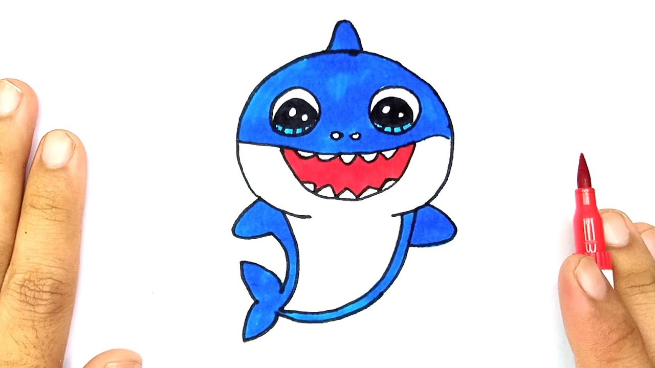 How To Draw A Baby Shark | Cara Menggambar Baby Shark