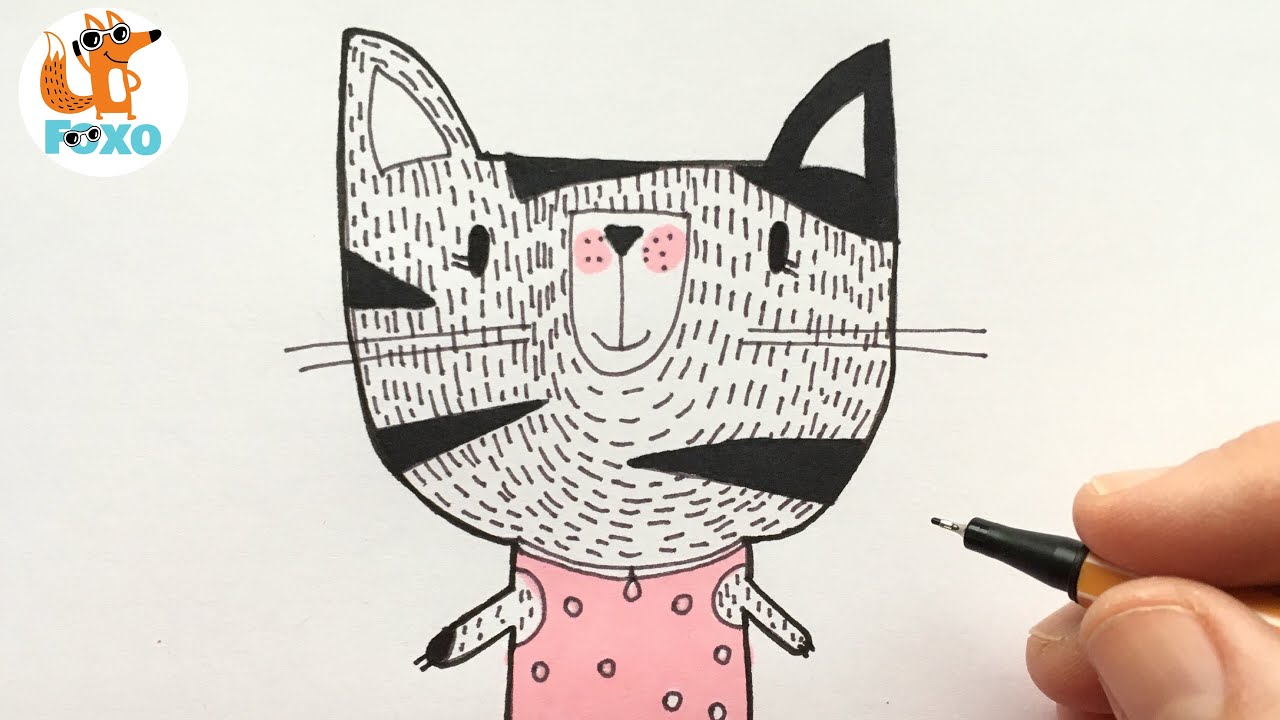 How to draw a CAT - Foxo Drawing - learn to draw freehand