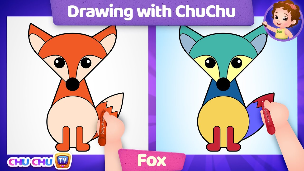 How to Draw a Fox? - Drawing with ChuChu - ChuChu TV Drawing for Kids Easy Step by Step