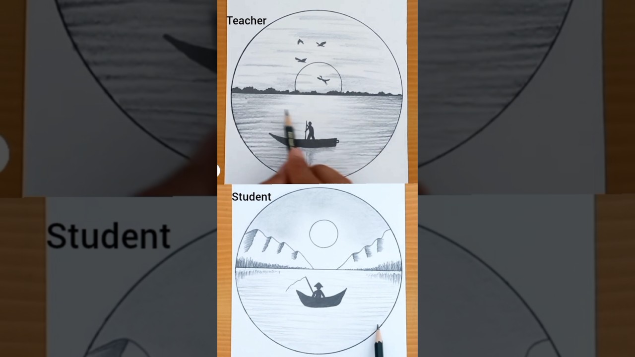 How to draw a Landscape #art #easydrawing #sketch #draw #pencildrawing #drawing #shorts