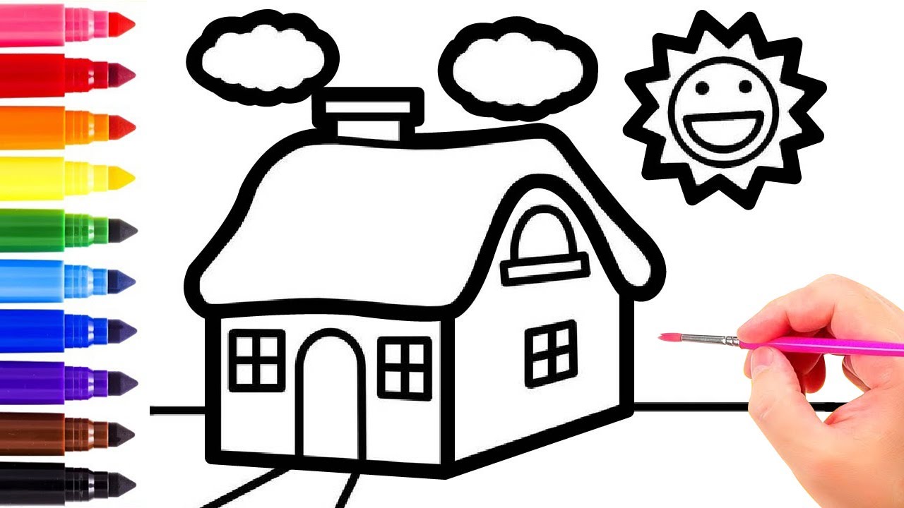 How to draw a simple house for kids ?Bolalar uchun oddiy uyni qanday chizish mumkin?