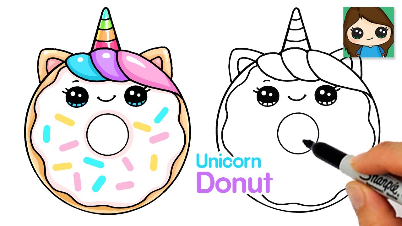 How to Draw a Unicorn Donut Easy 🦄🍩Cute Food Art