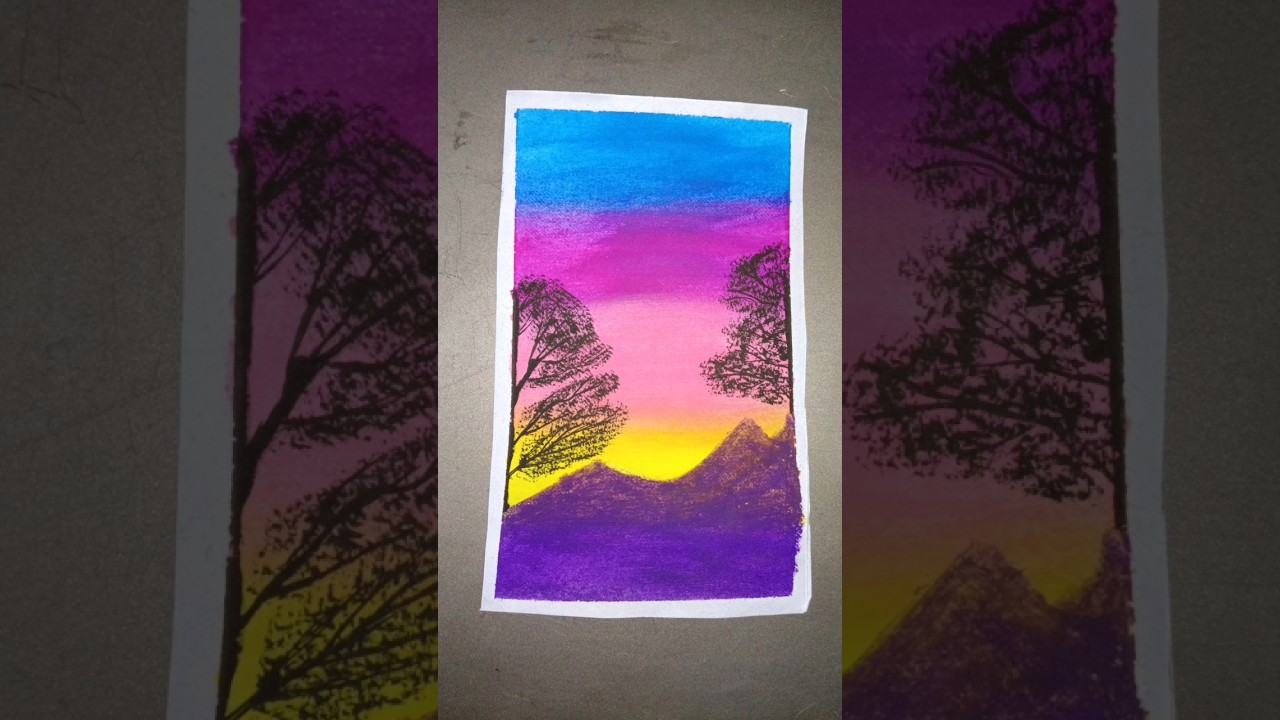 How to draw background scenery with oil paints colours easy for beginners #trend #art #viralvideo