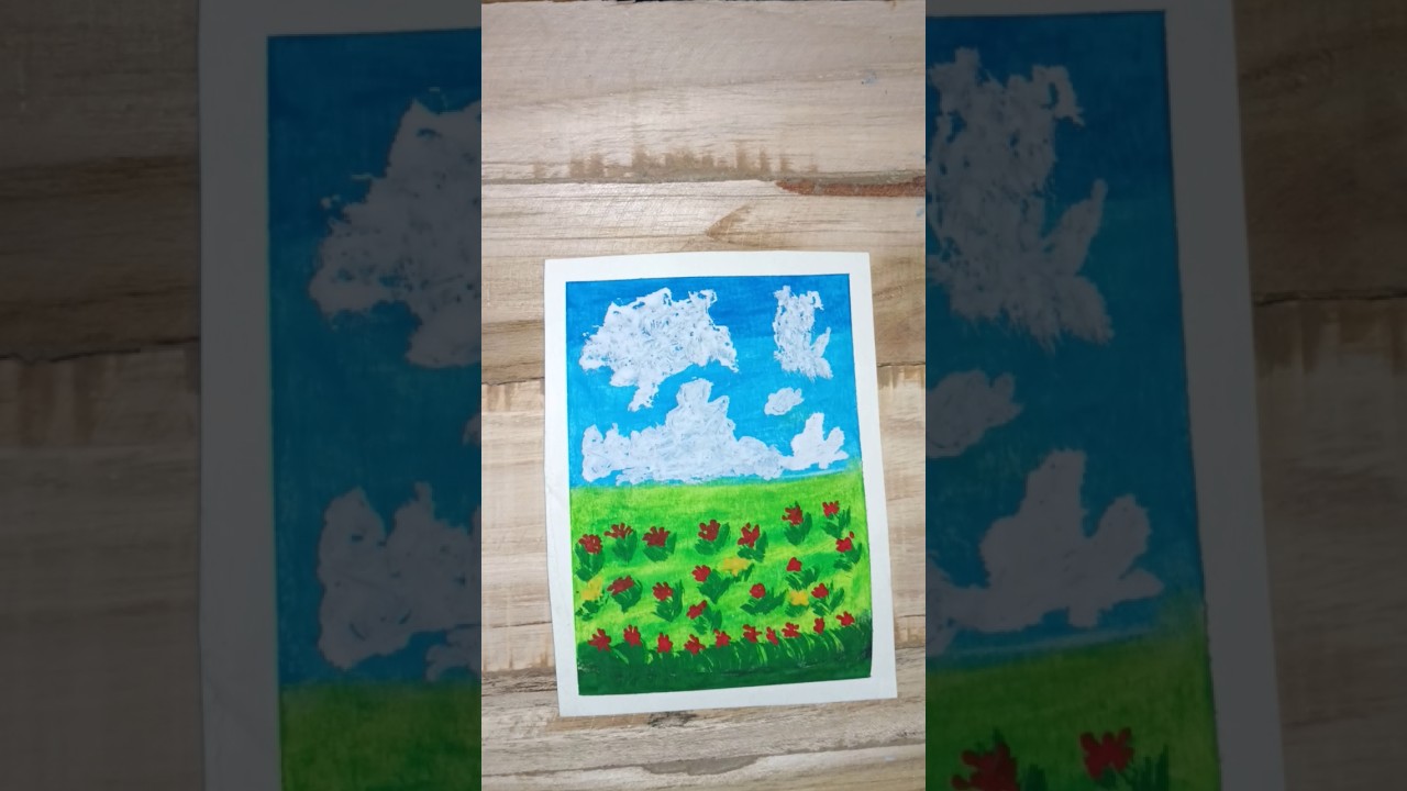 How to draw background scenery with oil paints colours easy for beginners #trend #art #viralvideo