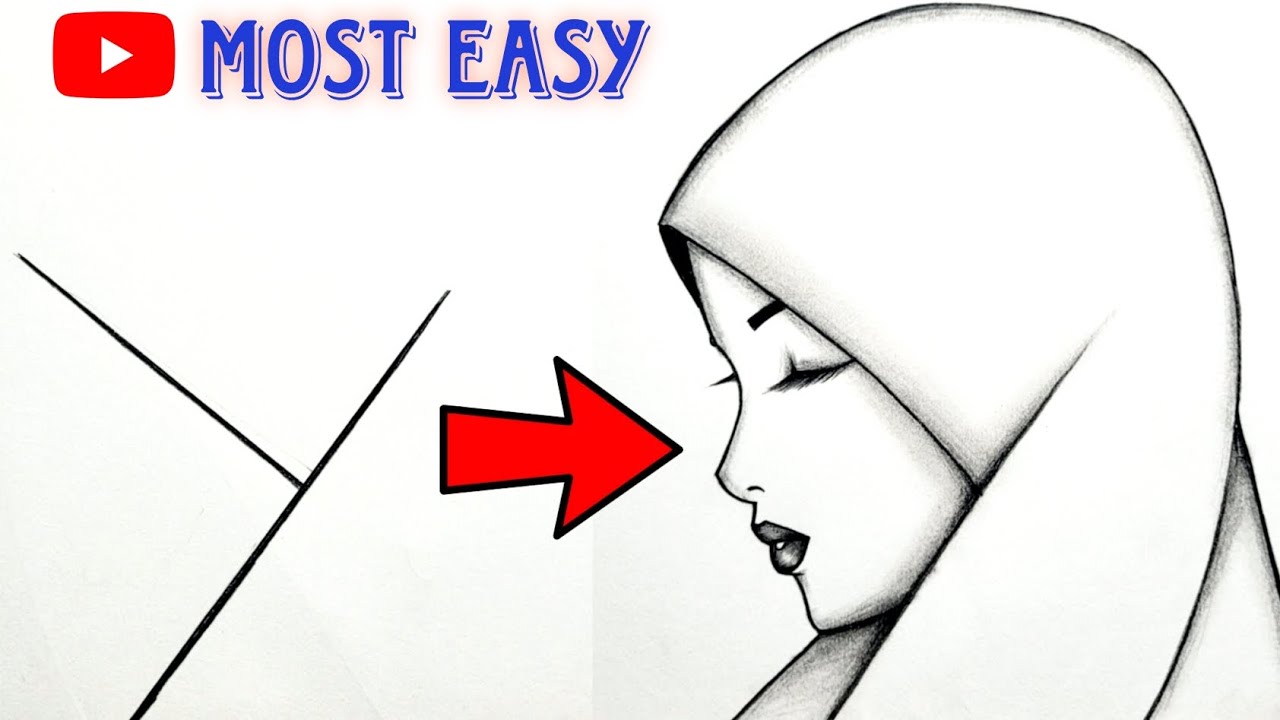 How to draw Beautiful girl With Y | Easy girl drawing for beginners | Hijab girl drawing | Lavi arts