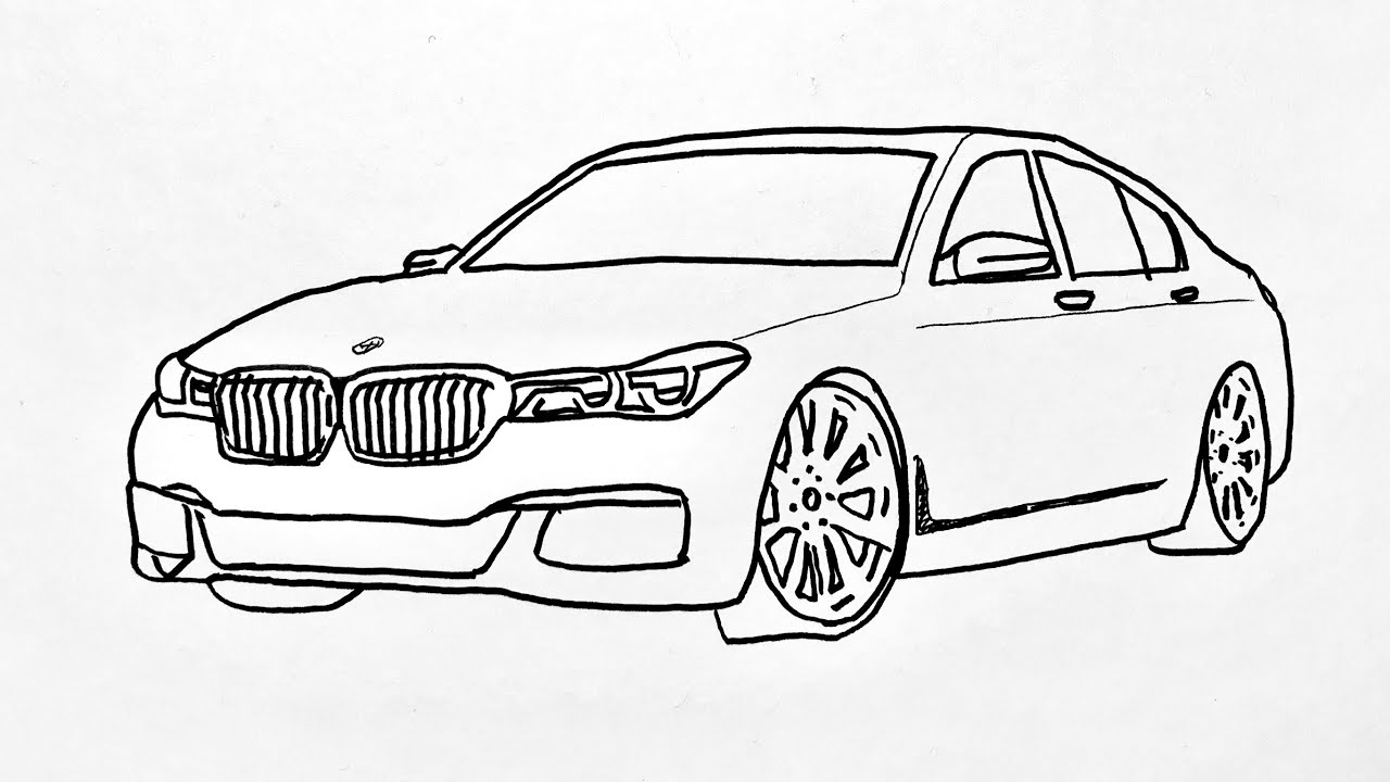 How To Draw Bmw Car Step By Step || Araba Çizimi Bmw