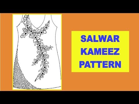 How To Draw Embroidery Salwar Kameez Design