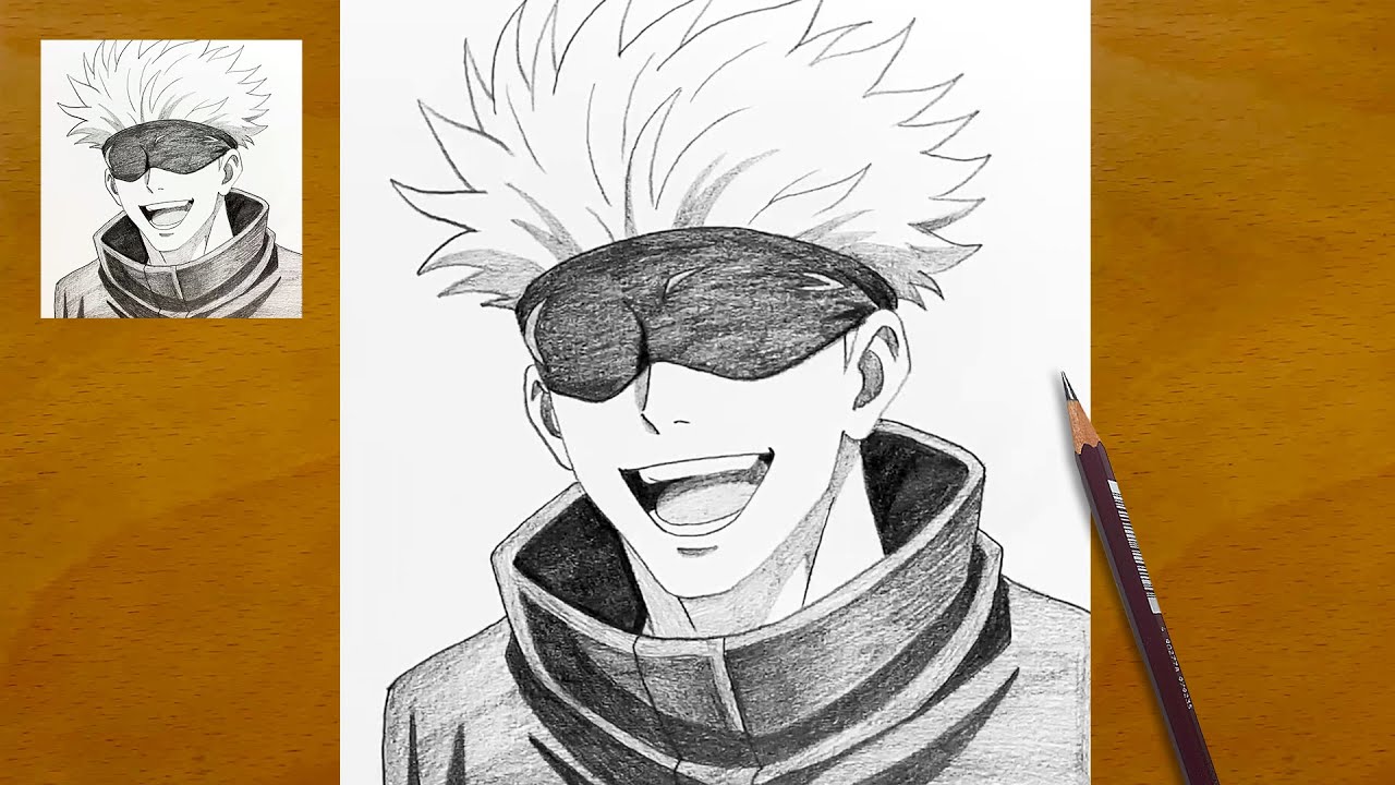 How to Draw Gojo Satoru Step by Step || Jujutsu Kaisen Anime Art || Easy Anime Drawing