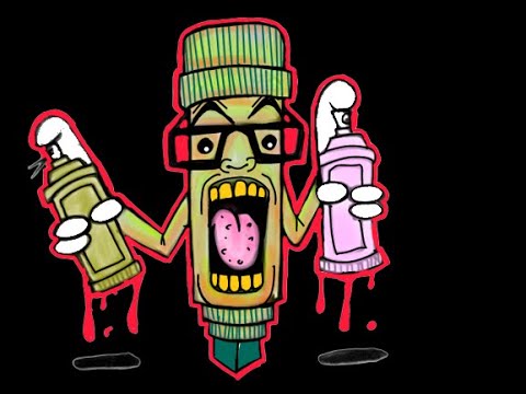 HOW TO DRAW GRAFFITI CHARACTER-Graffiti Karakter Spray Pilox Tengkorak