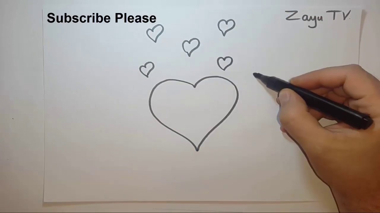 How to draw Hearts and Coloring Pages For Kids, Children, Babies . Urek sekili nece cekilir rengleni
