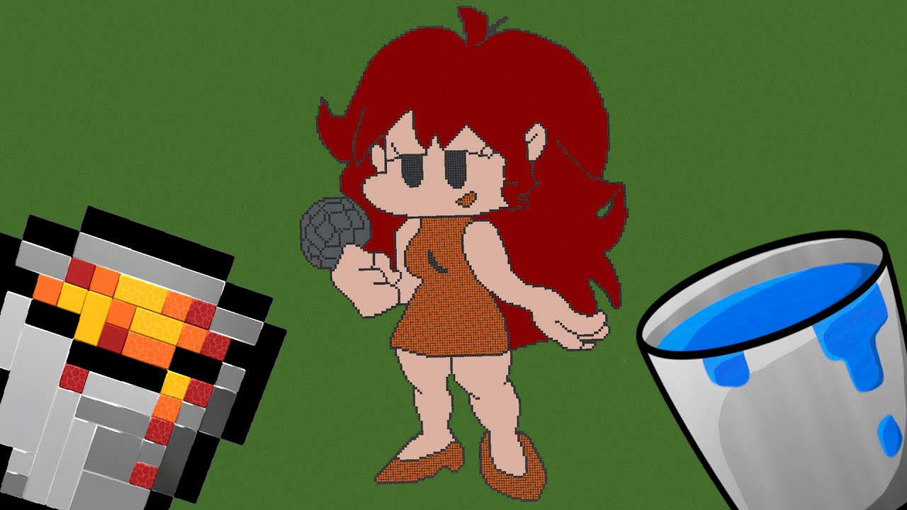 How to Draw in Minecraft? | Pixel Art | FNF Girlfriend