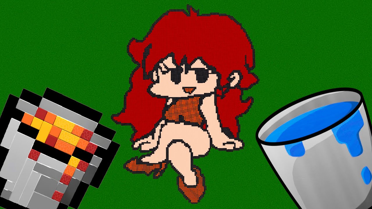 How to Draw in Minecraft? | Pixel Art | FNF Girlfriend