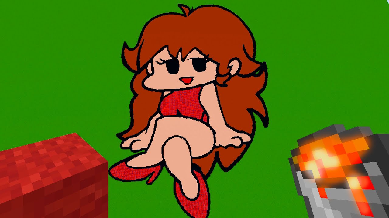 How to Draw in Minecraft? | Pixel Art | FNF Girlfriend