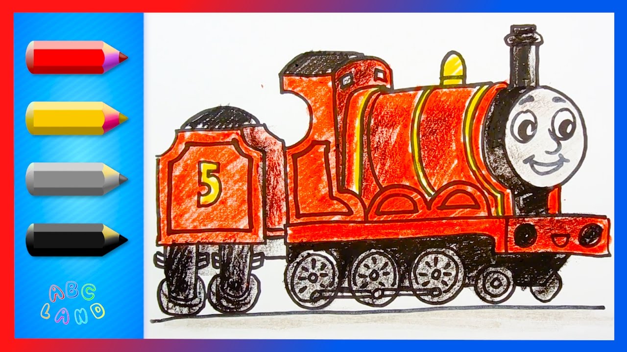 How to Draw James - the No.5  red Engine ♦ Thomas and Friends ♦  Animated Drawing Tutorial