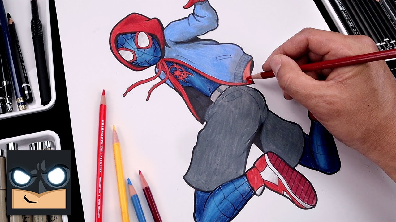 How To Draw Miles Morales | Spider Man Draw & Color