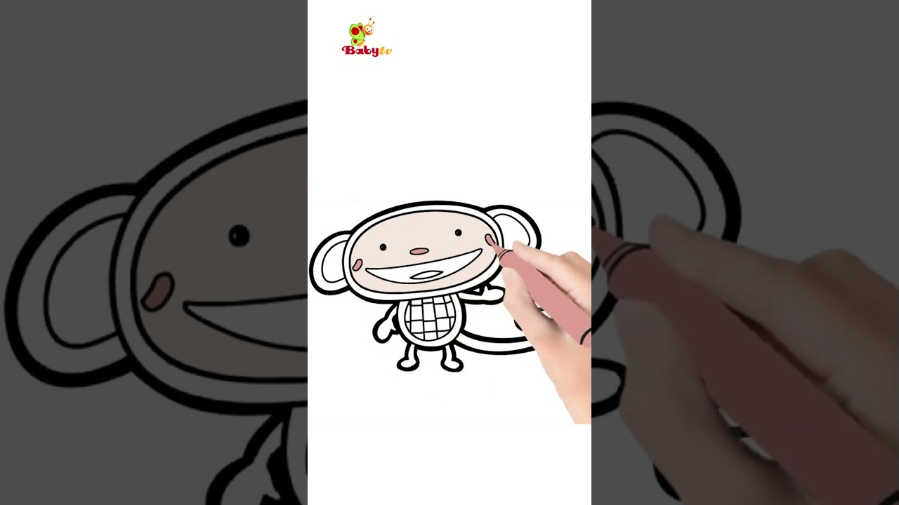 How to draw Oliver the Monkey 🎨🐵​ | Coloring and drawing for kids #shorts