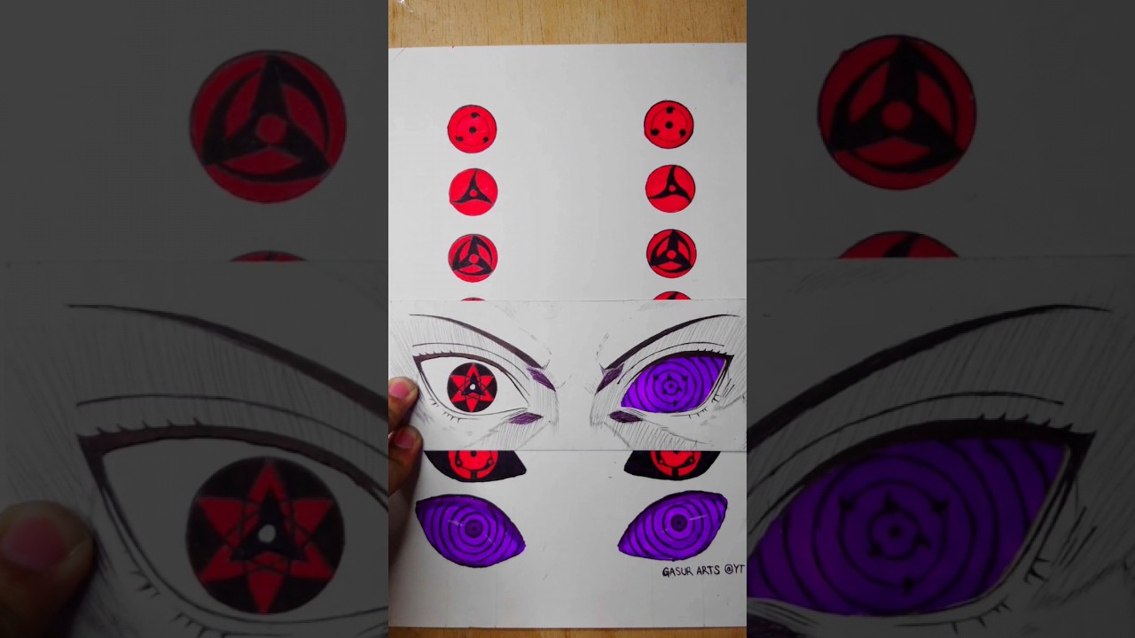 how to draw Sharingan eyes #drawing #naruto
