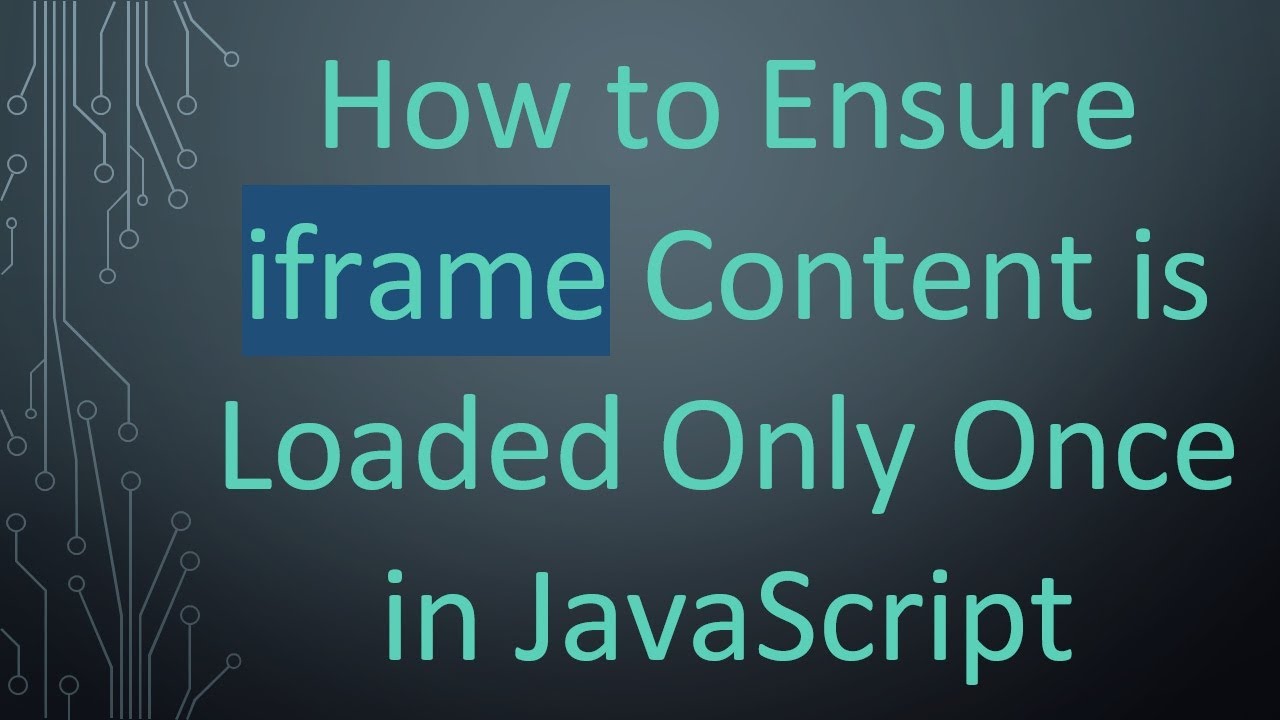 How to Ensure iframe Content is Loaded Only Once in JavaScript