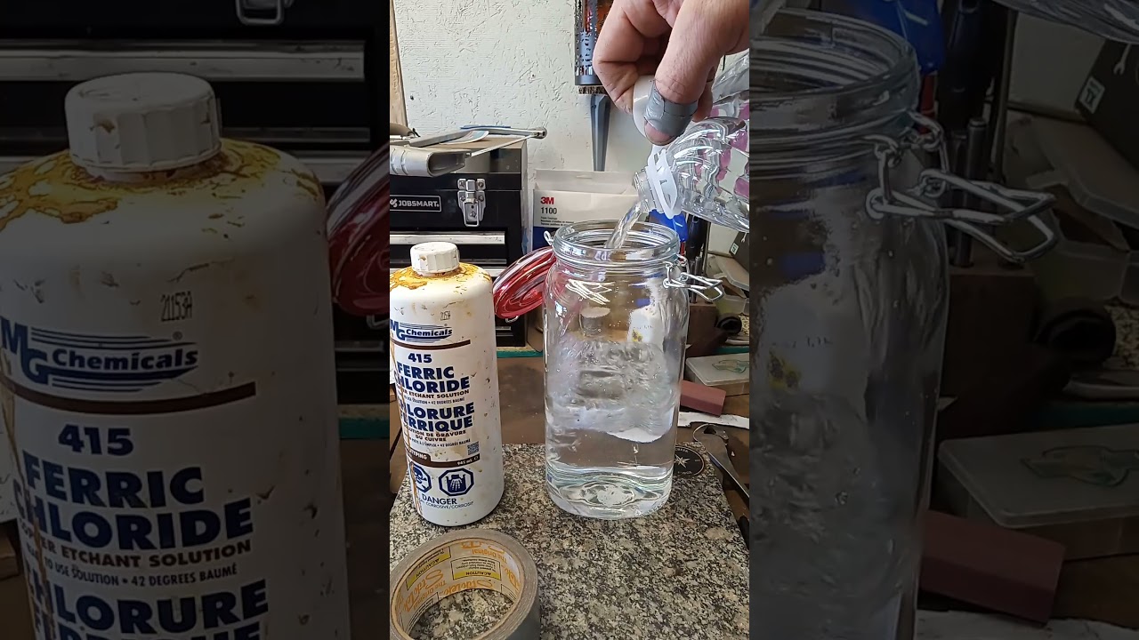 How to etch a blade with ferric chloride