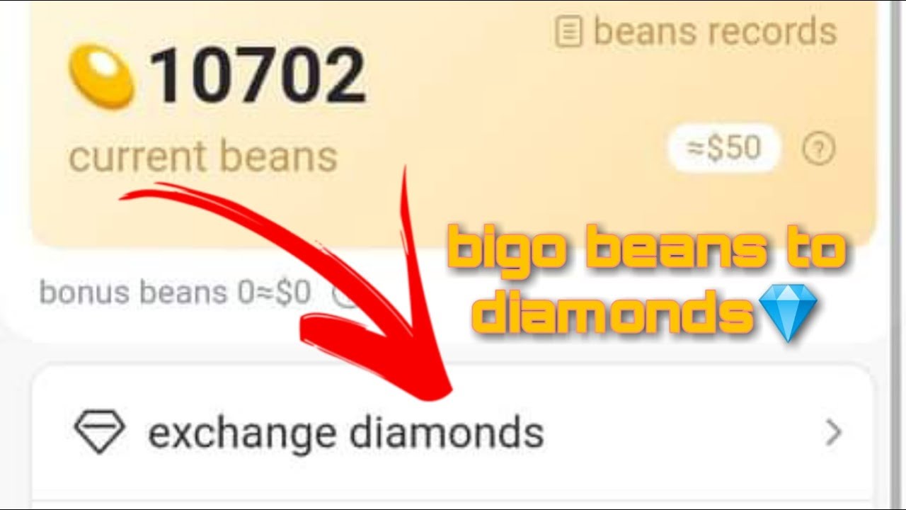 How to exchange bigo beans to diamonds 💎